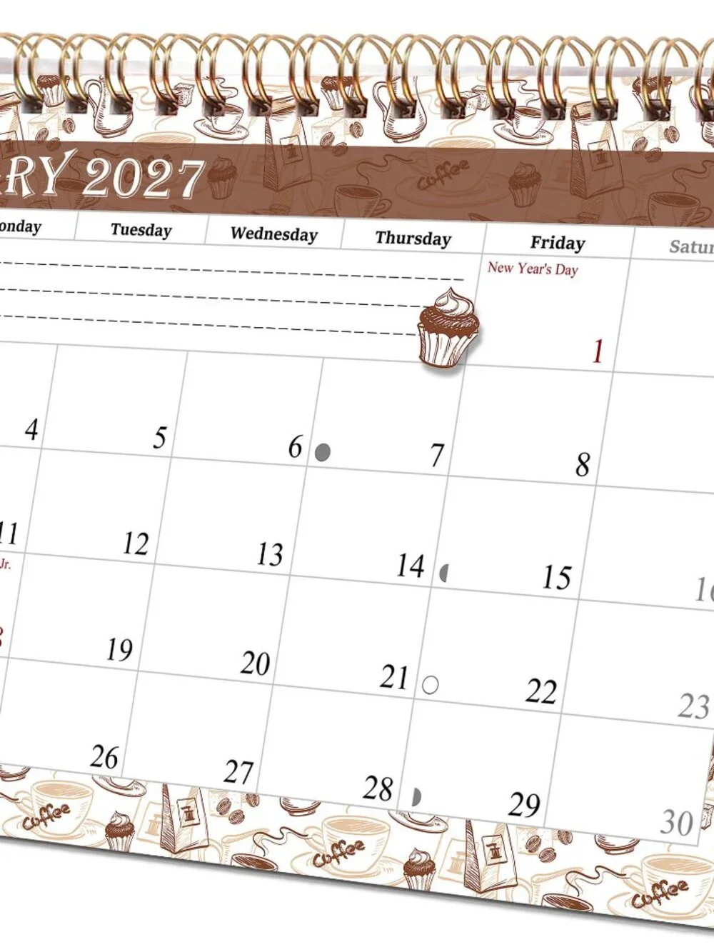 2027-12 Months Desk Calendar Desktop Planner with To-Do List & Notes 020
